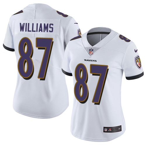 Nike Ravens #87 Maxx Williams White Women's Stitched NFL Vapor Untouchable Limited Jersey